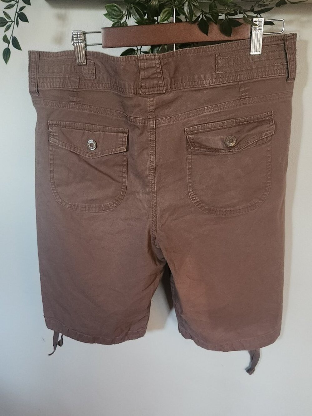 Brown Rhinestone Embroidered Bermuda Shorts - Picture 3 of 10